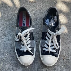 Converse Jack Purcell Star and Stripes Women’s Size 6.5 Men’s Size 5 Gray/Black